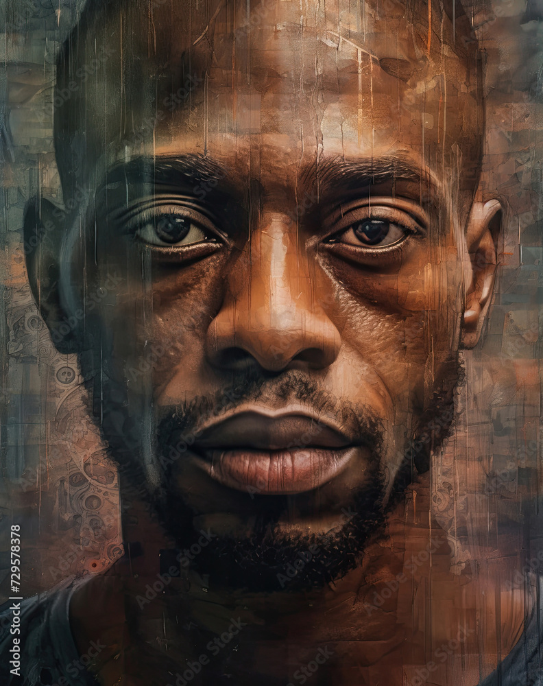 Illustration of painting of a portrait of a young African American man