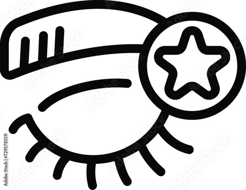 Star eyebrow icon outline vector. Change face care. Grooming facial tattoo