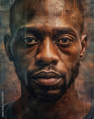 Illustration of painting of a portrait of a young African American man