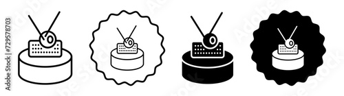 Spanish snack set in black and white color. Spanish snack simple flat icon vector