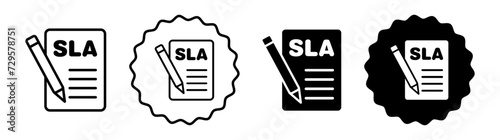 SLA set in black and white color. SLA simple flat icon vector