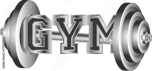 Hantel Motiv für Fitness- und Bodybuilding- Hantel Typografie photo