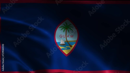 Guam State Waving Flag. Flag of Guam Waving Animation. photo