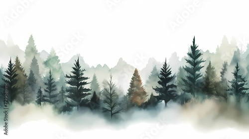 Forest landscape  exotic foggy forest