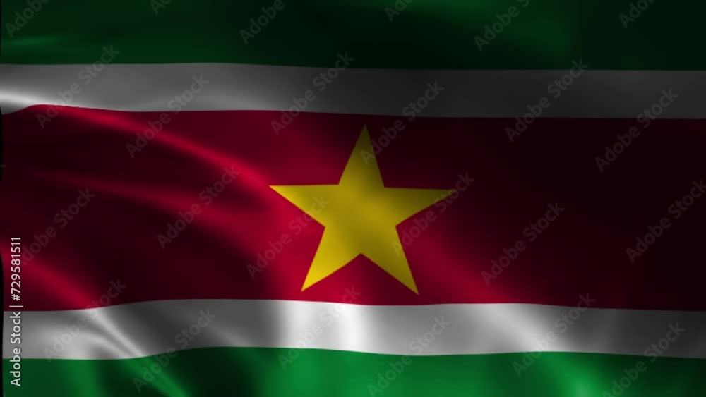 Suriname Waving Flag. Flag of Suriname Waving Animation. Suriname Waving Flag. Flag of Suriname Waving Animation.
