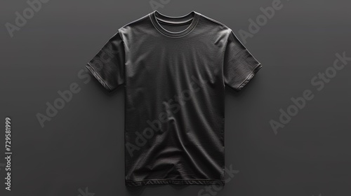 Premium Black T-Shirt Mockups Displayed on Textured Backgrounds for Fashion Branding and Presentation. Generative AI