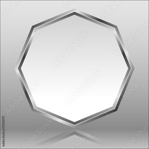 octagonal frame on gray glossy background
