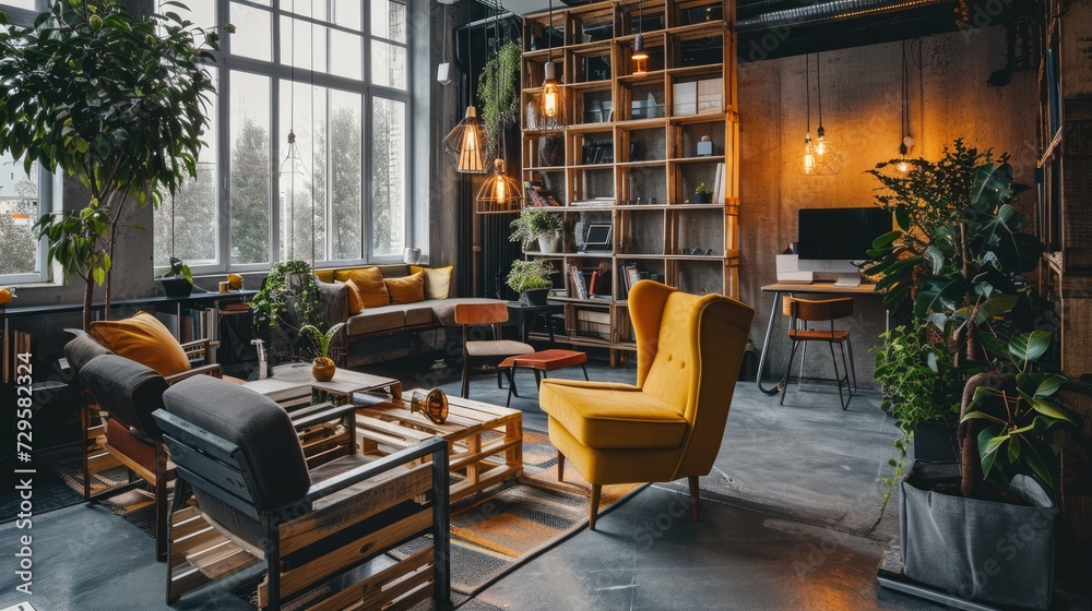 Modern Office: A Relaxing Co-working Space with Trendy Design and Stylish Furniture