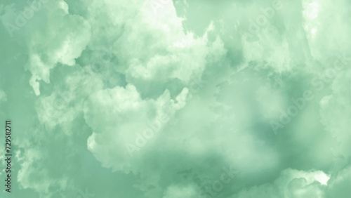 Gray white and blue-green gradient watercolor background design, blue-green and white watercolor background with abstract cloudy sky concept