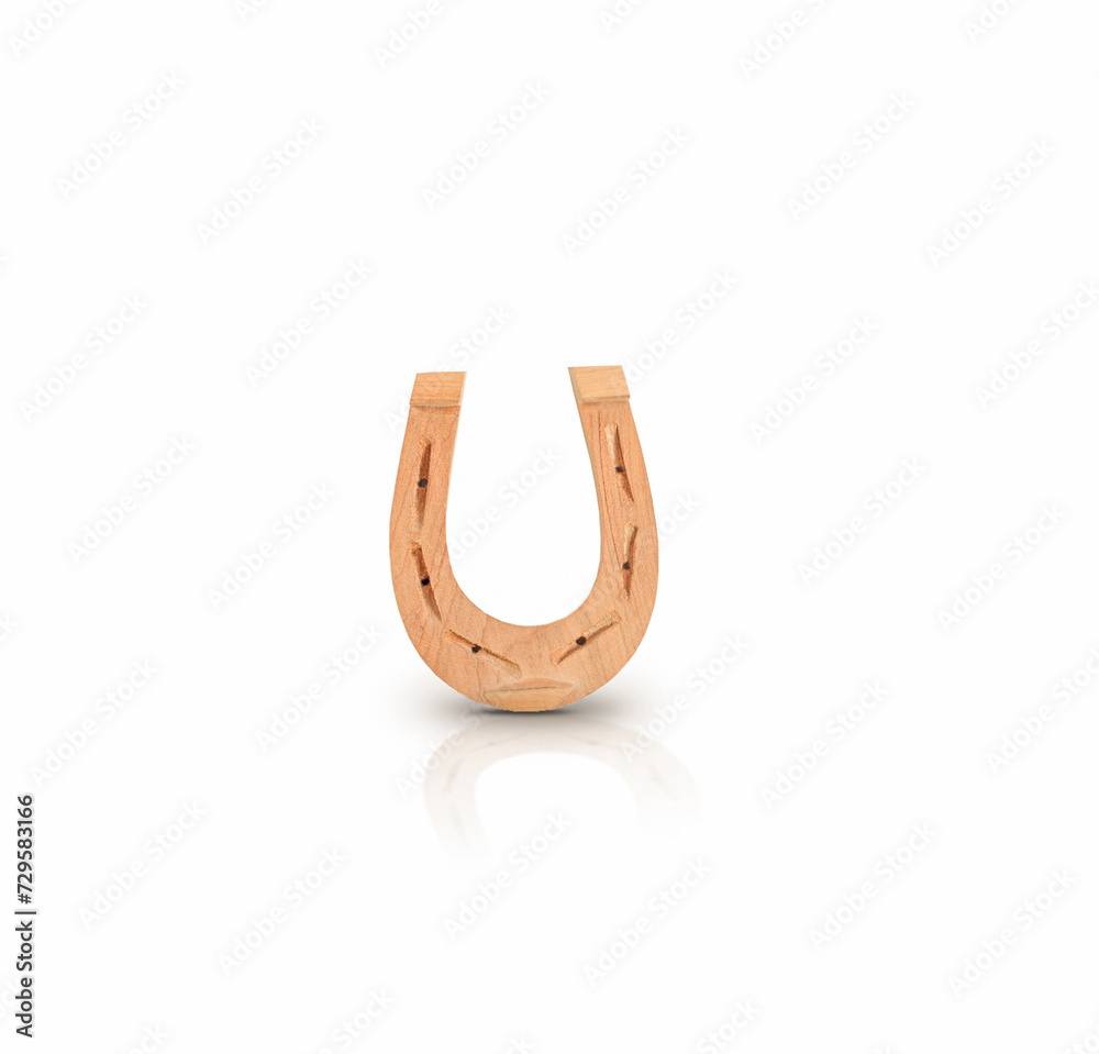 wooden horseshoe isolated on white background wooden horseshoe isolated on white background