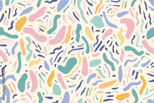 Calming pastel colors grace this random hand-drawn pattern background.