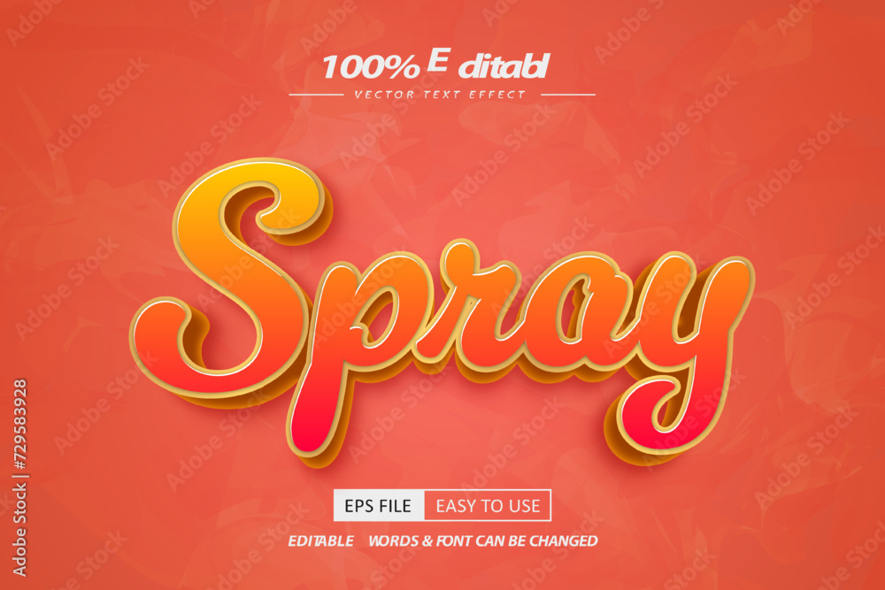 Spray vector text effect editable text style
