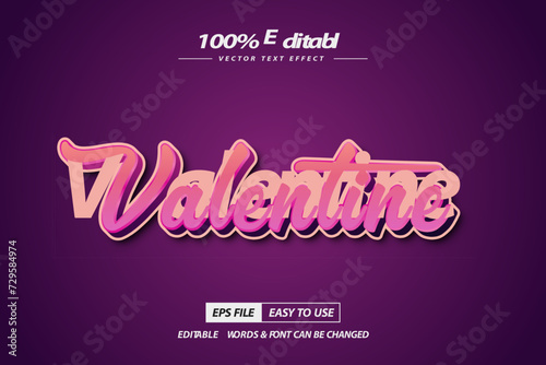 Valentine editable text effect rose and love font style