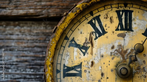 Relentless Time: Weathered Clock Face Adding Pressure on Anxiety Sufferers
