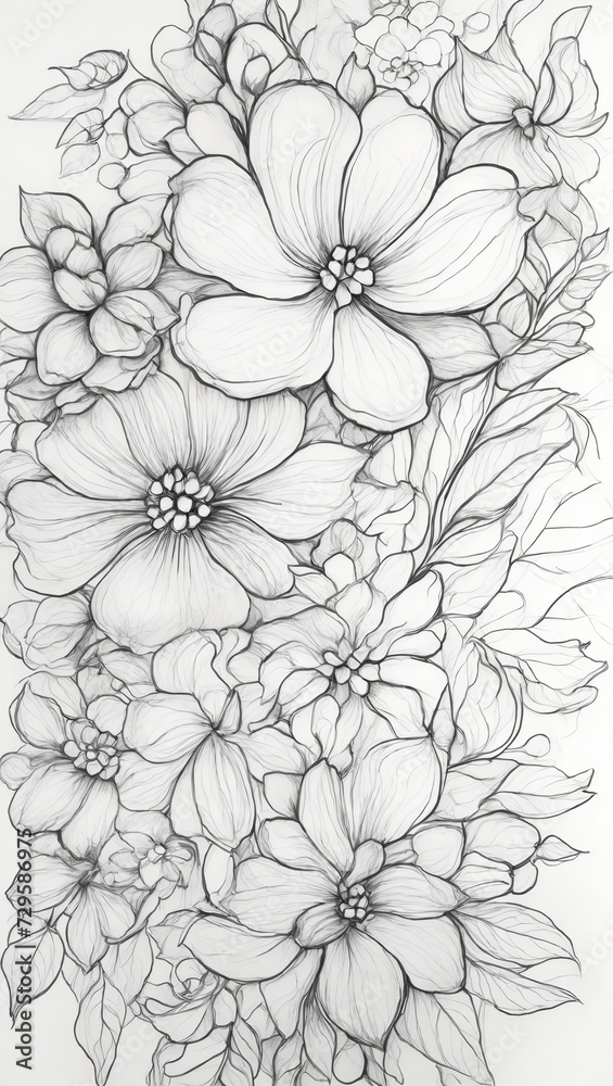 Fototapeta premium Floral print background