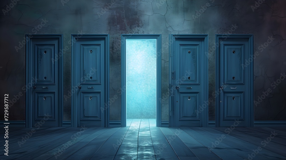 Barriers of Anxiety: Series of Locked Doors Representing Challenges Faced Barriers of Anxiety: Series of Locked Doors Representing Challenges Faced