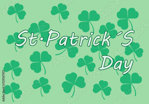 Fondo verde con tréboles del día de san patricio.