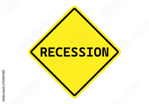 Icono de señal amarilla de recesión económica. 