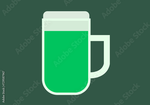 Jarra con bebida verde de san patricio