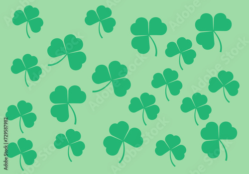 Fondo verde con tréboles del día de san patricio.