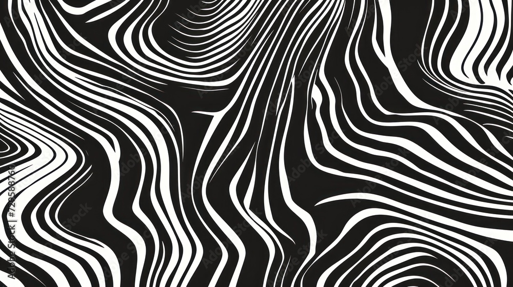 Black and white 2d liquid background with waves, swirls, and twisted pattern