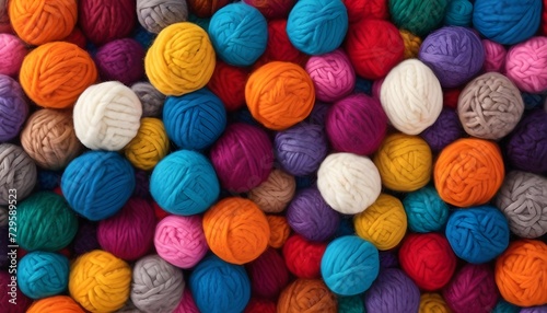 colorful yarn balls of wool background 