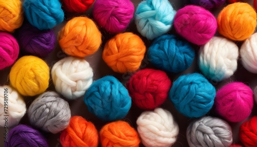 colorful wool balls 