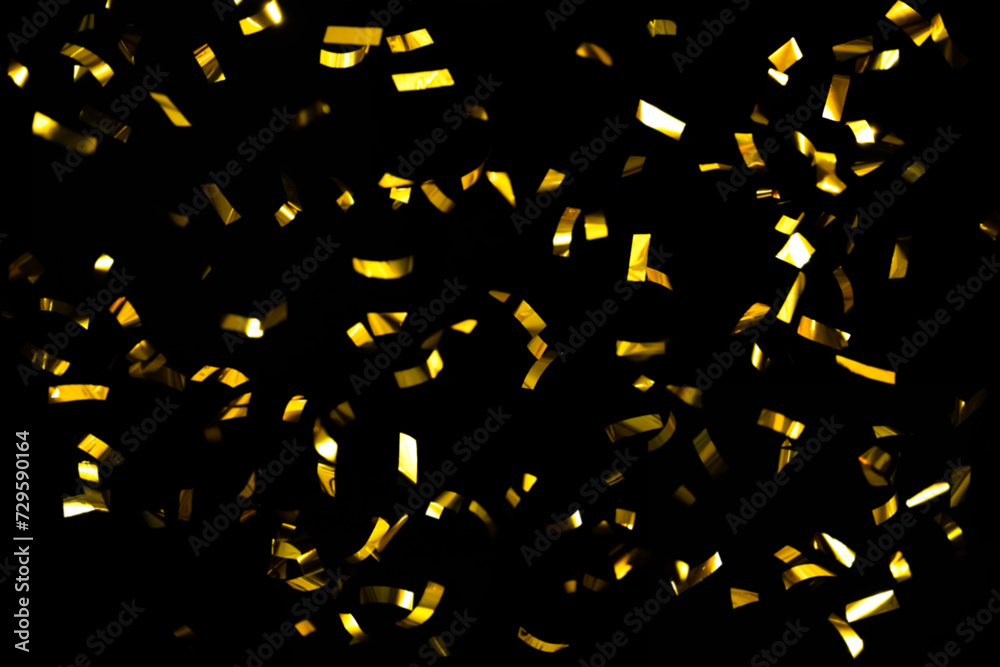 Gold Confetti On A Black Background Gold Confetti On A Black Background