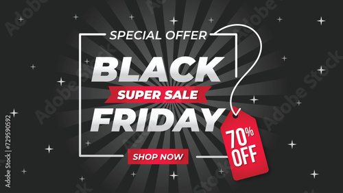 Black Friday Deals and Sales Banner Discounted Special Offers - Fully Editable HD Template