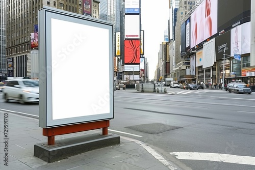 Obraz na płótnie Blank billboard in New York City, USA. 3D Rendering w salonie