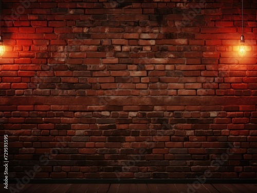 spotlights on a brick wall photo