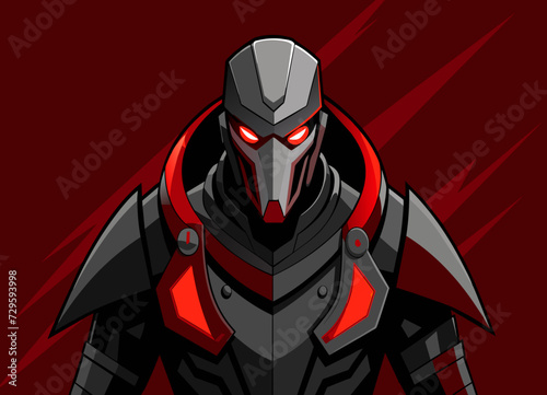 A robotic, cybernetic assassin with advanced weaponry and stealth capabilities. vektor illustation
