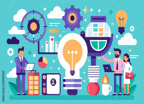 A multinational technology conference fostering innovation. vektor illustation