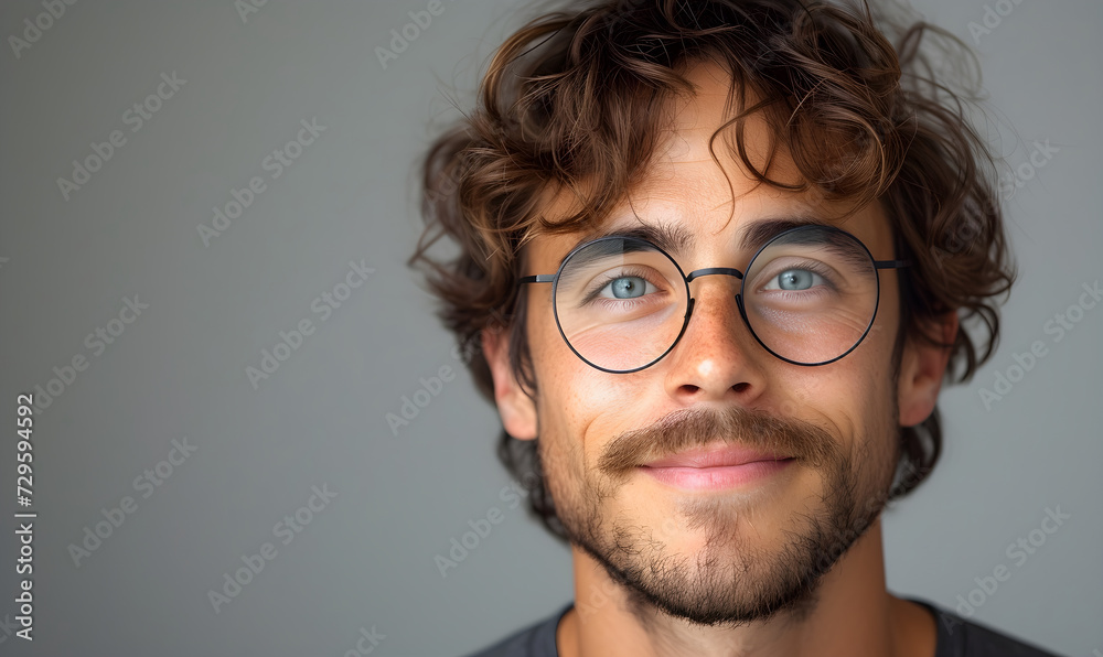 smiling bearded man in glasses smiling bearded man in glasses