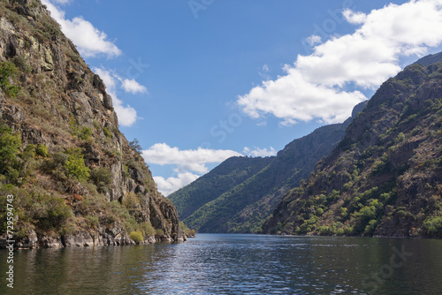 Landscape of Galicia, a region in Spain and navigable Sil river © Javi