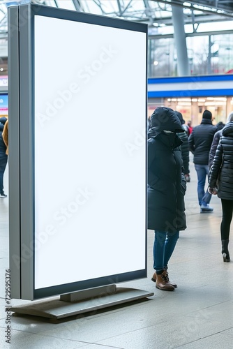 Obraz na płótnie Blank billboard in the airport. Mockup for your design. w salonie