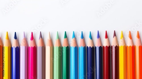 Colored pencils isolated on white background.