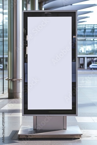Obraz na płótnie Blank billboard in airport terminal. Mock up, 3D Rendering w salonie