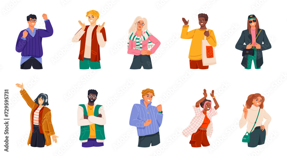 Vector Set of Happy smiling people Vector Set of Happy smiling people