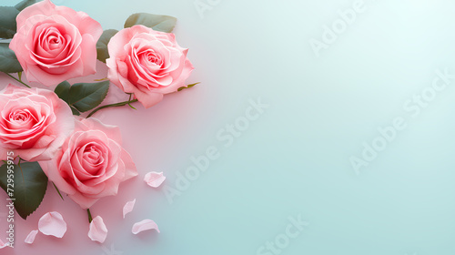 Women's Day, Valentine's Day, Mother's Day background concept, empty floral background with copy space