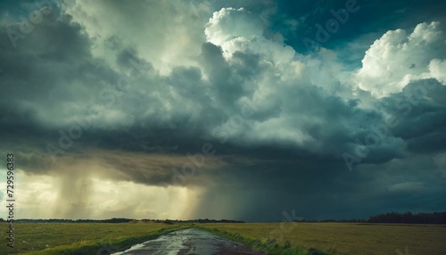 stormy clouds and rain with dramatic sky