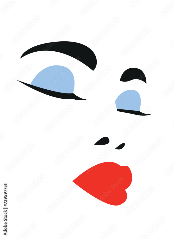 Beautiful woman face silhouette, vector eps illustration Beautiful woman face silhouette, vector eps illustration