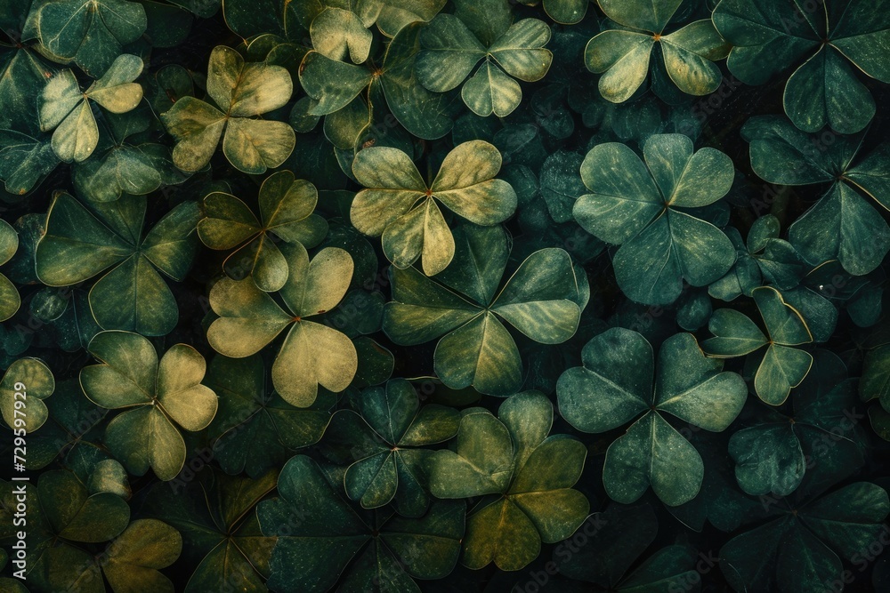 Clover plant texture background. Generative AI