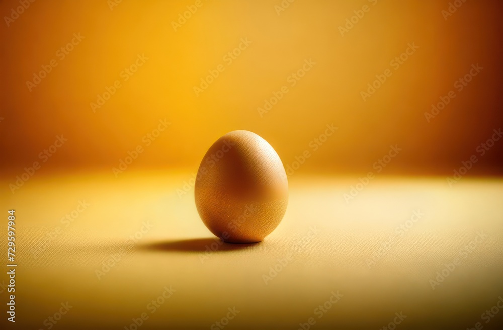 Easter decoration white eggs on a yellow background, minimal design with space for text. Side view