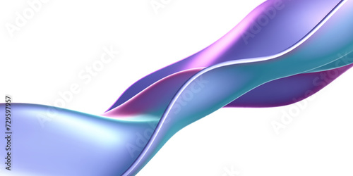 3d holographic liquid wave, iridescent chrome fluid silk fabric isolated on light background. Render of neon metal ribbon with rainbow gradient effect flying in motion. 3d vector geometric background.