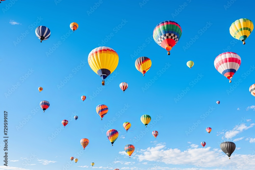 A Bunch of Hot Air Balloons Flying in the Sky A Bunch of Hot Air Balloons Flying in the Sky