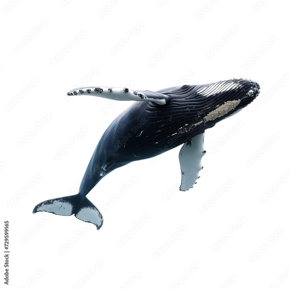 Humpback Whale Swimming in the Water Humpback Whale Swimming in the Water