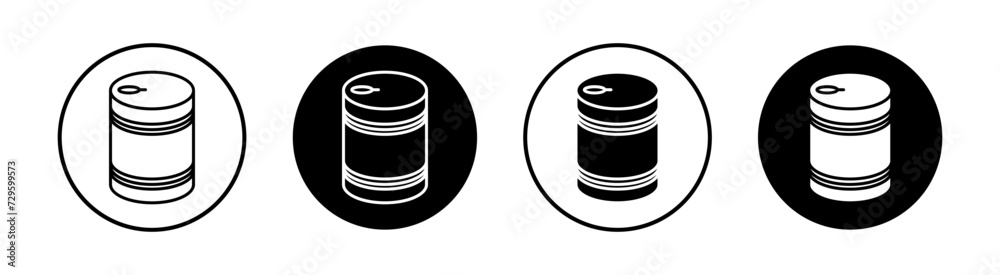 Tin can flat line icon set. Tin can Thin line illustration vector Tin can flat line icon set. Tin can Thin line illustration vector
