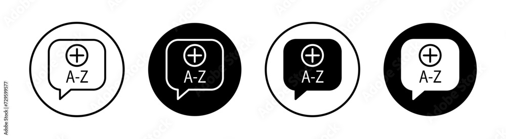 Terminology flat line icon set. Terminology Thin line illustration vector Terminology flat line icon set. Terminology Thin line illustration vector