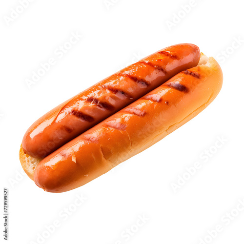 Photo of fresh and tasty french hot dog without background